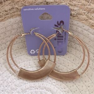 2/$15 Claire's Sensitive Solutions Gold Hoop Earrings